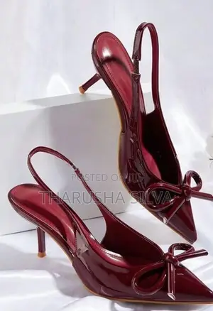 Glossy Red Sling Back Heels