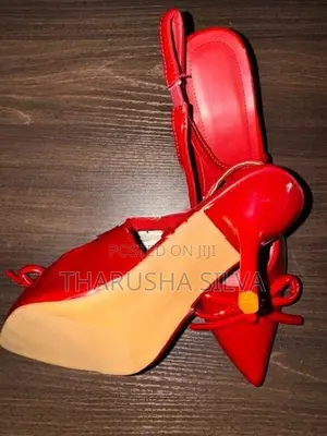 Glossy Red Sling Back Heels