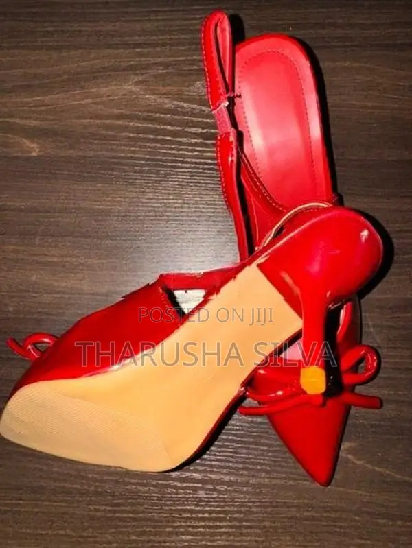 Glossy Red Sling Back Heels