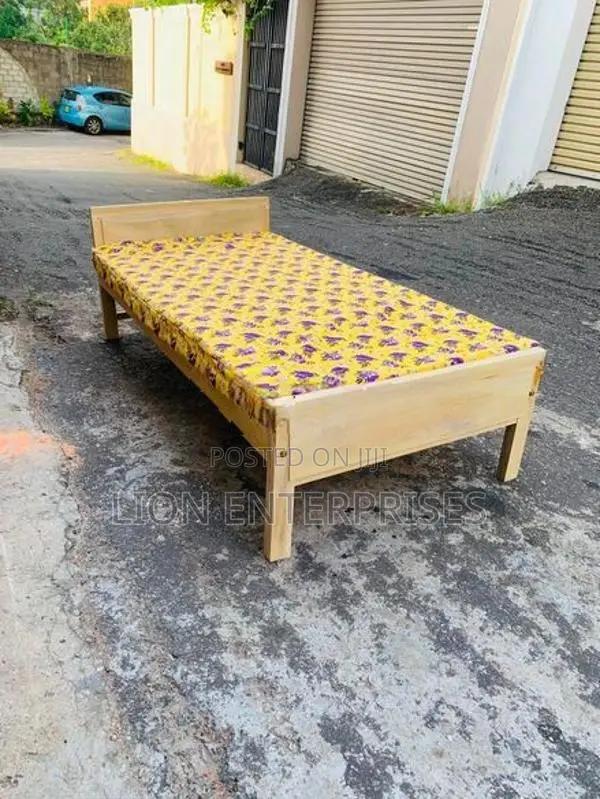 Wooden Bed with Mattress