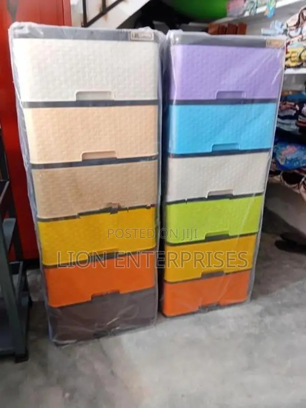 6 Drawer Plastic Cupboards Large