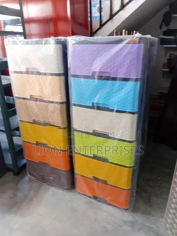 6 Drawer Plastic Cupboards Large