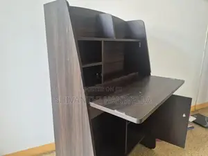Foldable Table Cupboard with TV Stand (Black brown)