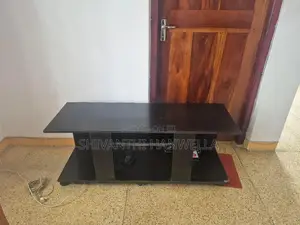 Foldable Table Cupboard with TV Stand (Black brown)