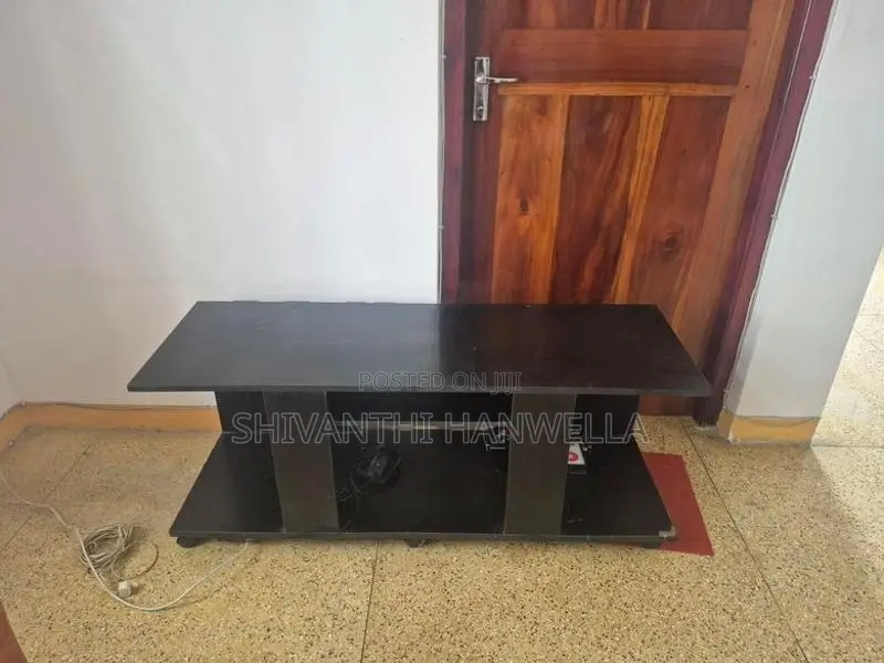 Foldable Table Cupboard with TV Stand (Black brown)