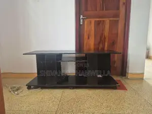 Foldable Table Cupboard with TV Stand (Black brown)