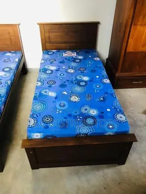 72*36 Single Teak Box Bed With Double Layer Mattress