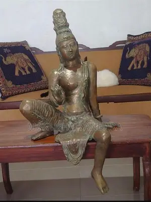 Antique Brass Bodhisattva Statue