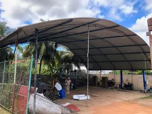 72ft Massive Metal Tent/Shed with 2-Post Car Lift For Sale in Rajagiri