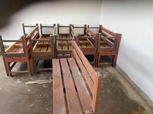 Hotel used wooden long chairs