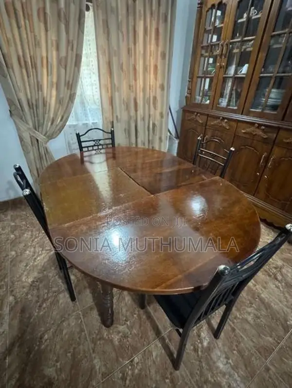 Solid Wooden Dining Table with 4 Chairs