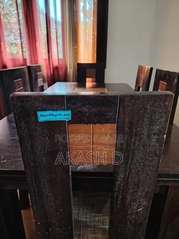 Solid Teak Wood Dining Table Set With 6 Chairs