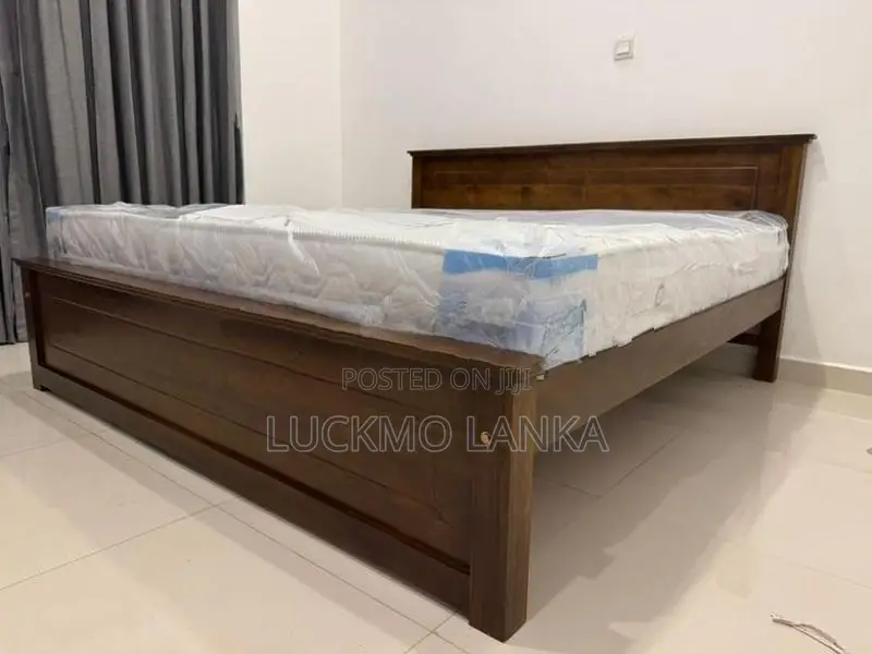 New 72x72 Teak Box Bed With Arpico Spring Mattress 8 Inches (Hh30)