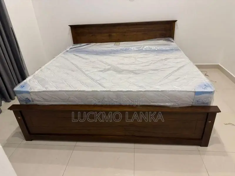 New 72x72 Teak Box Bed With Arpico Spring Mattress 8 Inches (Hh30)
