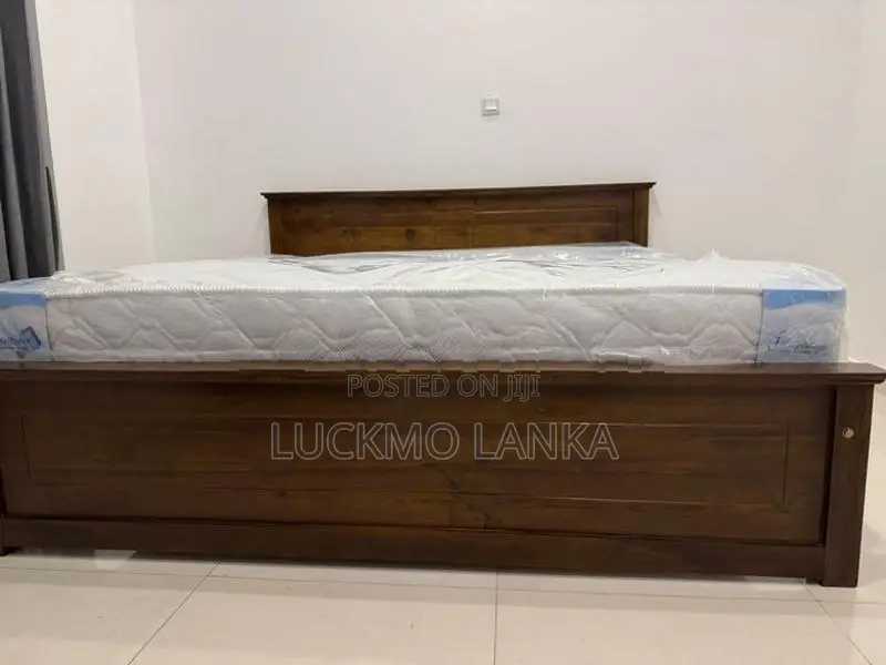 New 72x72 Teak Box Bed With Arpico Spring Mattress 8 Inches (Hh30)