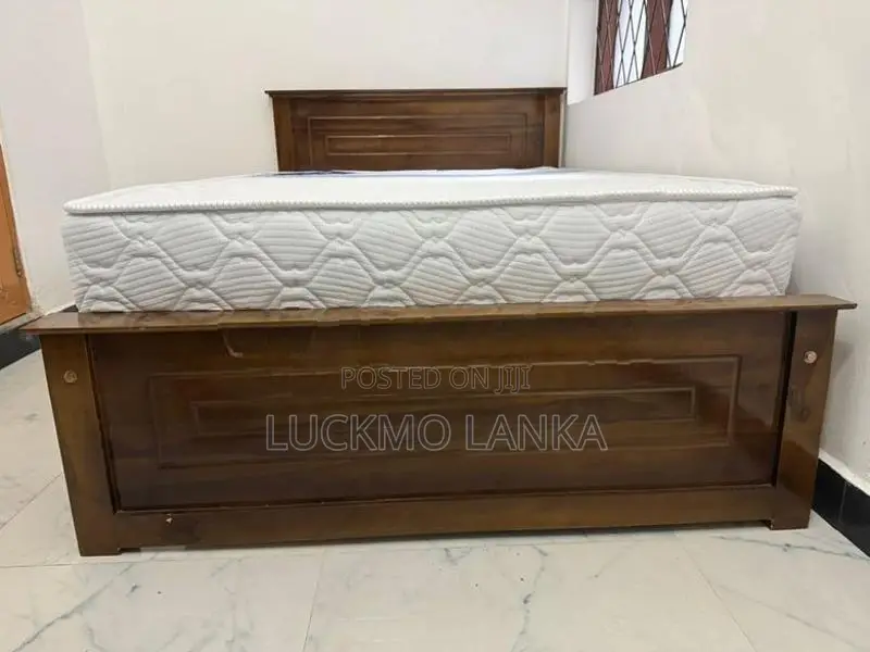 New 72x48 Teak Box Bed With Arpico Spring Mattress 8 Inches (Hh31)