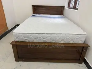New 72x48 Teak Box Bed With Arpico Spring Mattress 8 Inches (Hh31)
