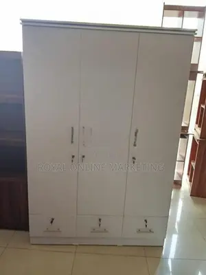 3 Door White Cupboard (K-36)