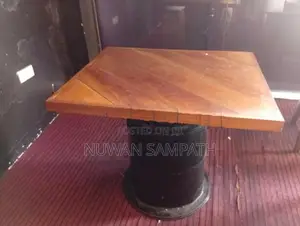 Drum base tables with chairs