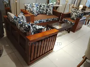 Floral Design Teak Sofa Set