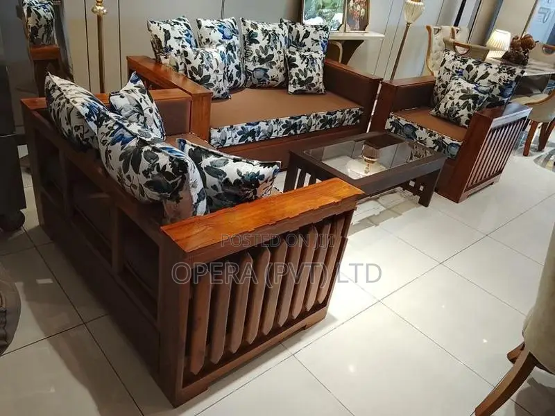Floral Design Teak Sofa Set