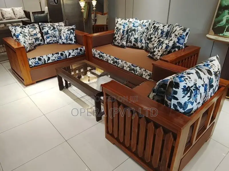 Floral Design Teak Sofa Set