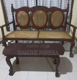 Antique Mahogany Settee Set With Coffee Table