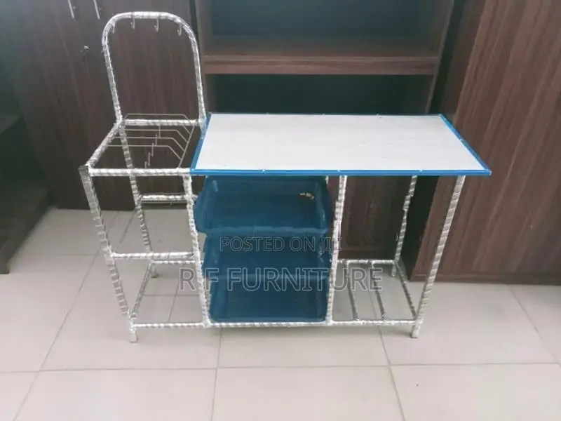 Steel Gas Table with Plate Rack