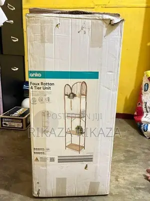 Faux Rattan 4Tier Unit