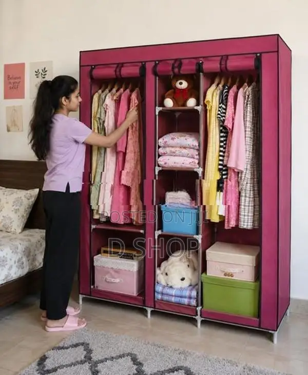 3 Roll-over Doors Cloth Wardrobe - Storage
