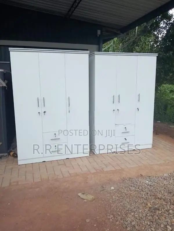 white 3 Door Melamine Wardrobes .