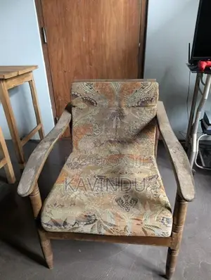 Old Solid Teak Sofa Set 3+1+1 with Coffee Table