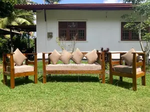 Modern Wooden Sofa Set With Cushions