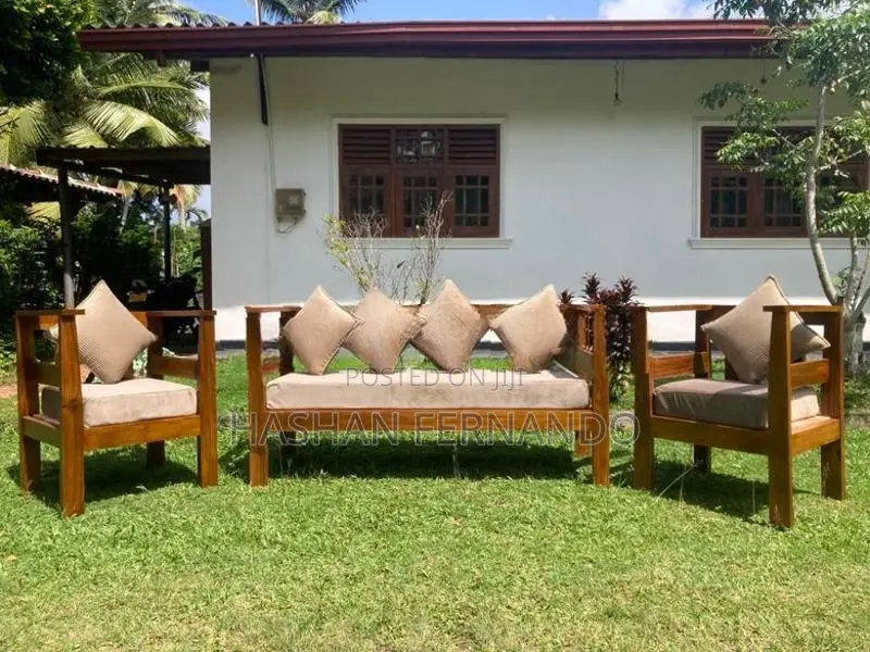 Modern Wooden Sofa Set With Cushions
