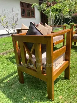 Modern Wooden Sofa Set With Cushions