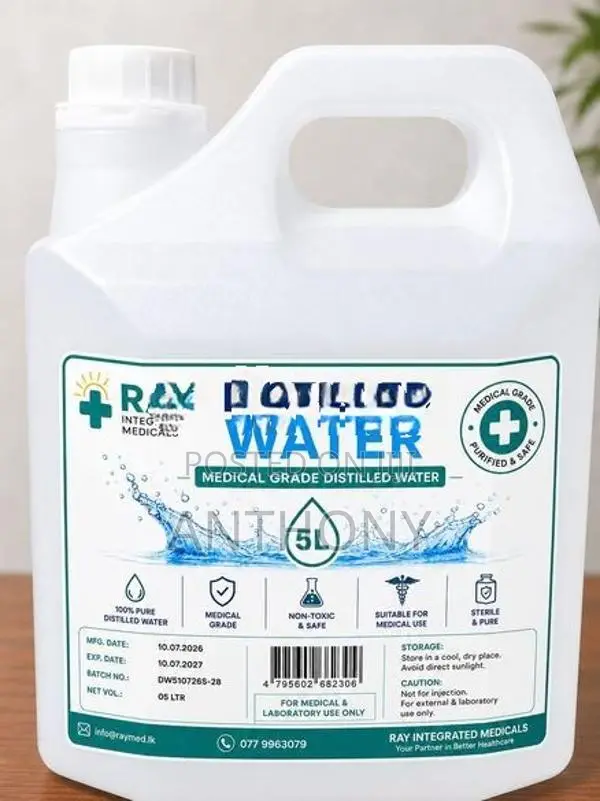 Medical Grade Distilled Water 5L