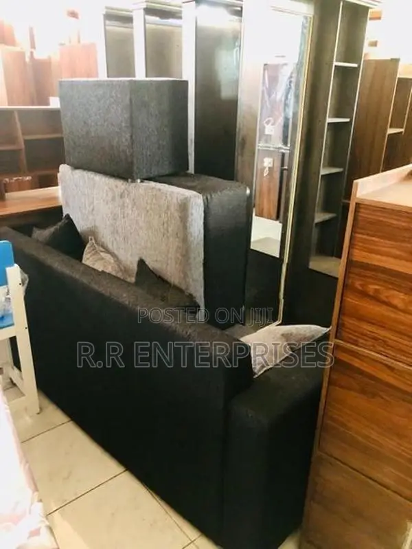 New Black Fabric Sofa Set
