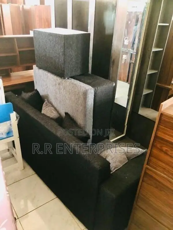 New Black Fabric Sofa Set