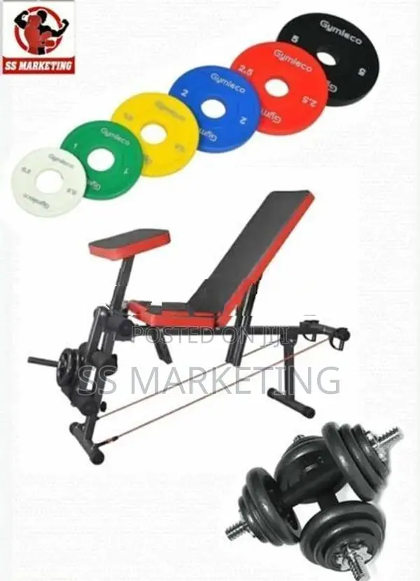 Bench Home Gym Dumbbell Weight Plate Set