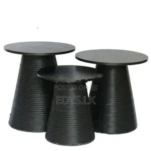 Synthetic wood top table black