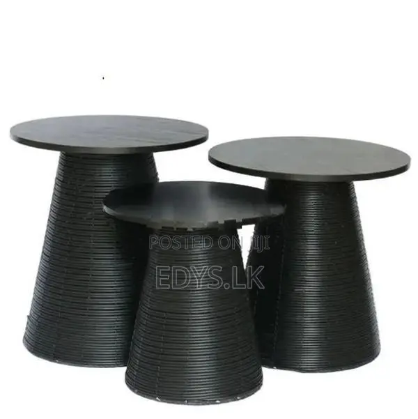 Synthetic wood top table black