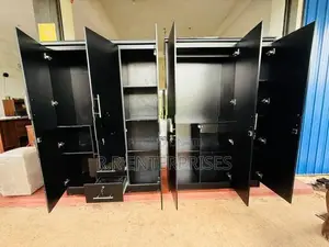 Black 3 Door Melamine Wardrobes