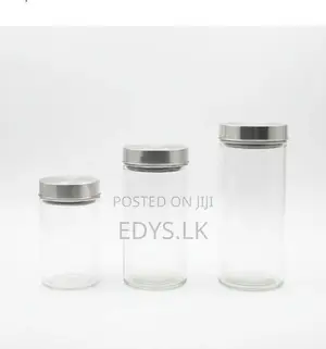 Round Glass Jar with Silver Lid