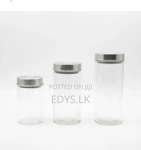 Round Glass Jar with Silver Lid