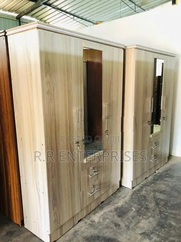 Cloth Hanging Melamine Wardrobes with Mirror