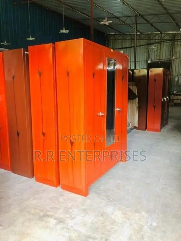 New 6*5 Ft 3 Door Steel Cupboard with Mirror