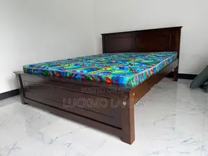 New 72x60 Teak Box Bed With Arpico Hybrid Mattress (Nn17)