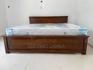 New 72x72 Teak Box Bed With Arpico Spring Mattress 8 Inches (Nn18)