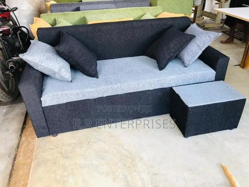 Fabric Modern Sofa Set with Stool Pillow