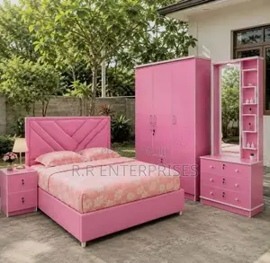 New (Pink ) Fully Complete Bedroom Set 6*5 ft